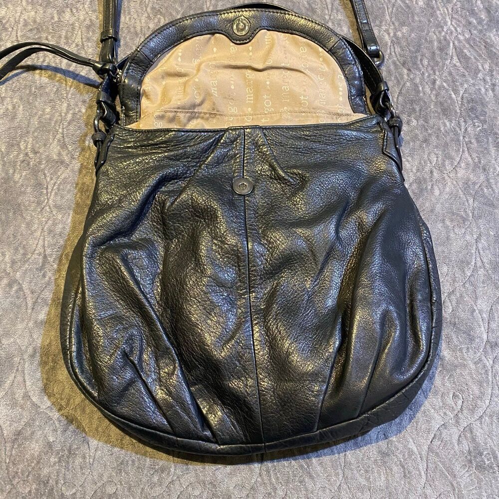 Margot NYhe Adelle Foldover Handbag in Soft Leather Black Boho - Picture 4 of 10